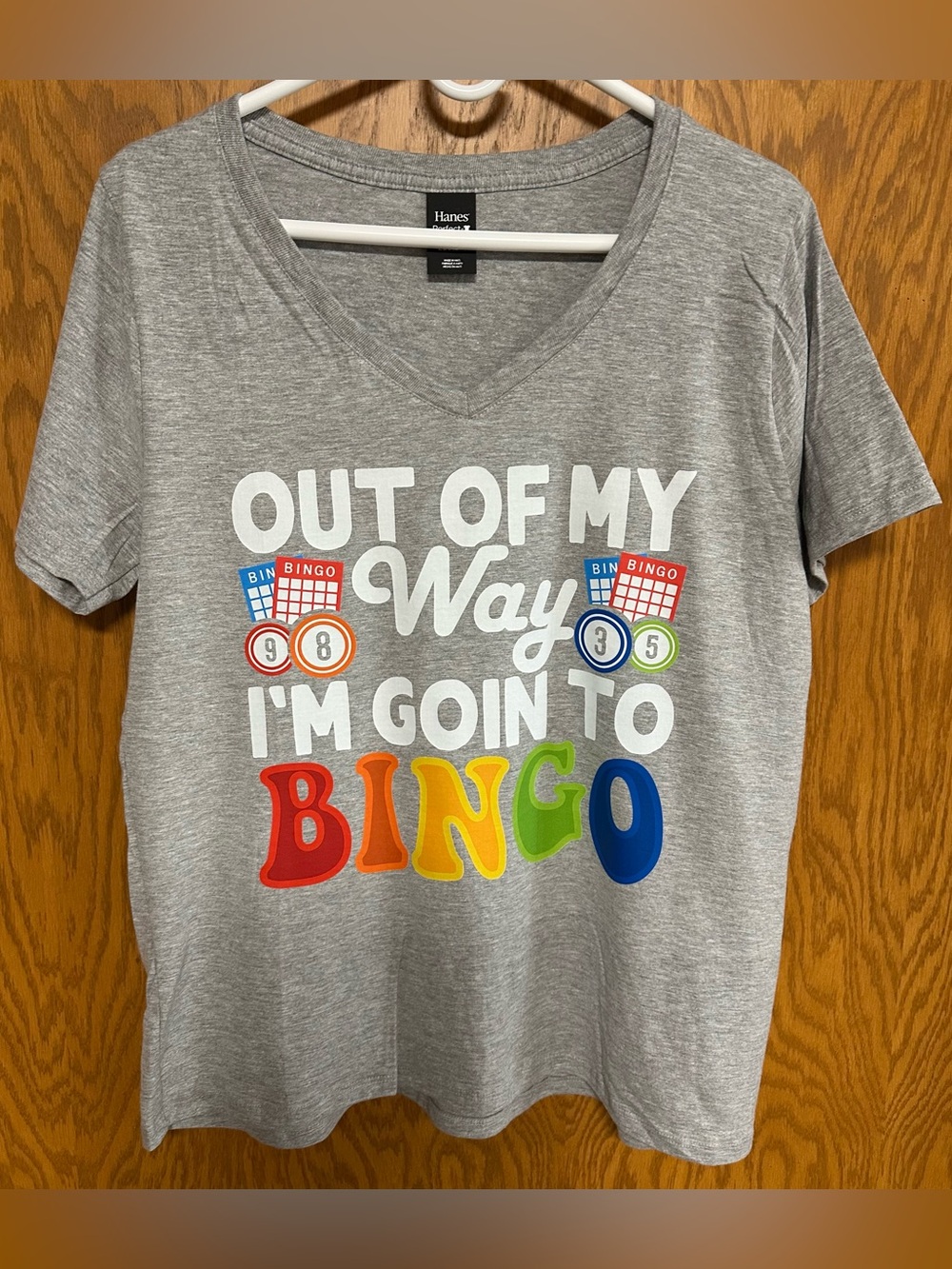 Bingo Humor V-Neck Graphic Tee - NIP
